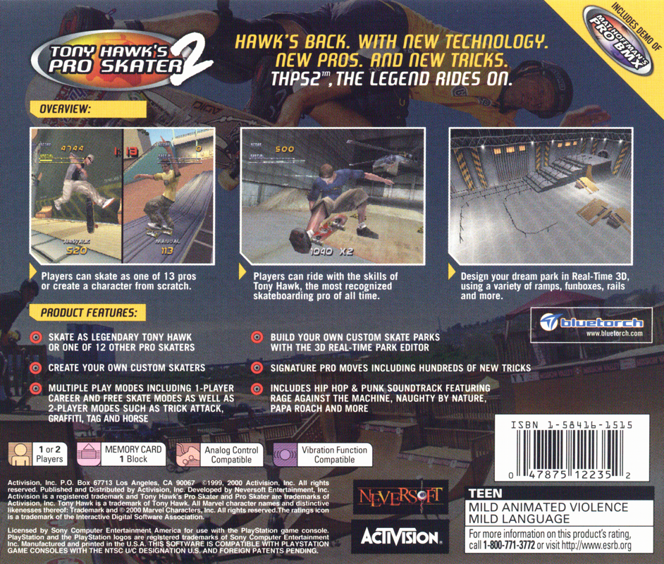 Tony Hawk's Pro Skater 2 - PlayStation