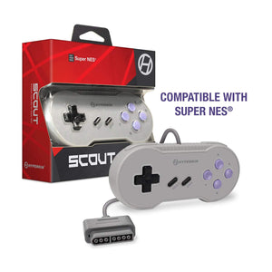 Scout Premium Wired Controller for Super Nintendo SNES - Gray
