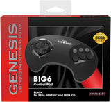 BIG6 Wired Controller for SEGA Genesis (Officially Licensed) - Black