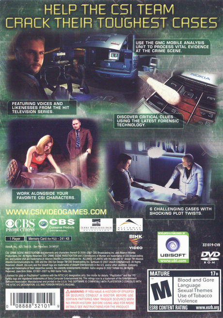 CSI: Crime Scene Investigation - 3 Dimensions of Murder - PlayStation 2