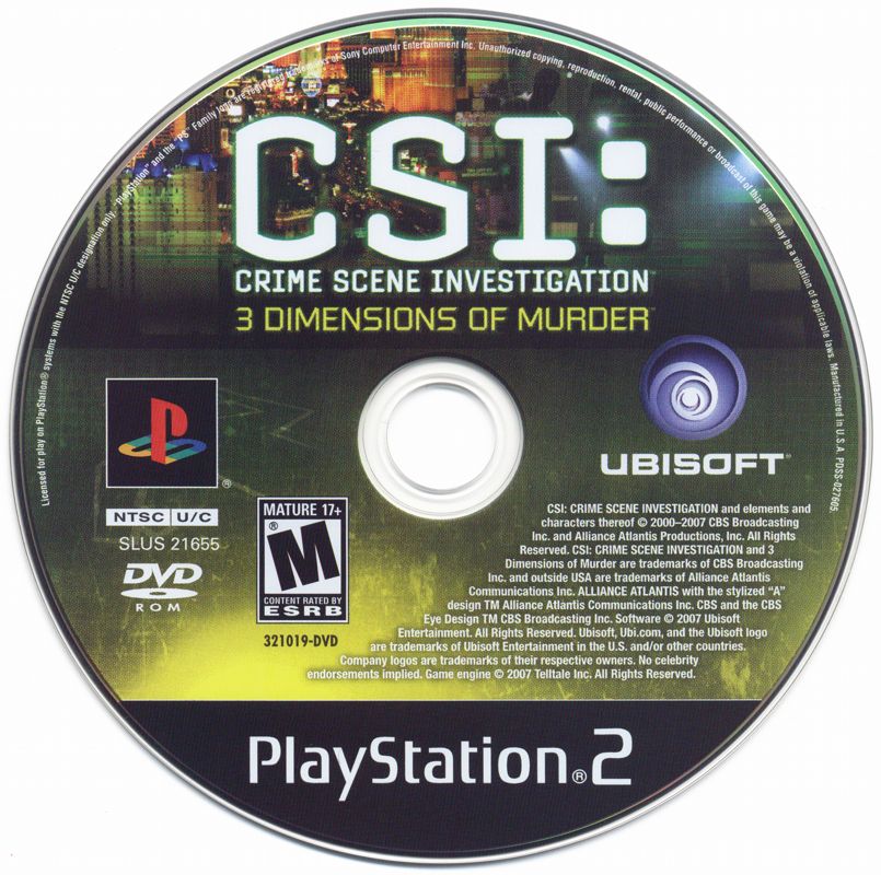 CSI: Crime Scene Investigation - 3 Dimensions of Murder - PlayStation 2