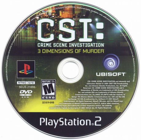 CSI: Crime Scene Investigation - 3 Dimensions of Murder - PlayStation 2
