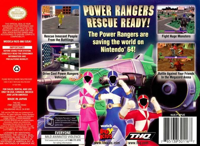 Power Rangers: Lightspeed Rescue - Nintendo 64