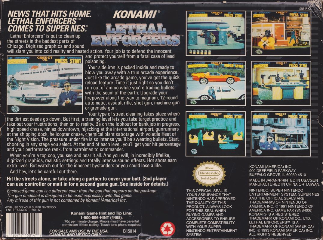 Lethal Enforcers - Super Nintendo