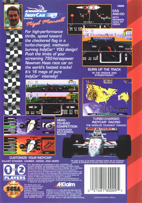 Newman/Haas IndyCar featuring Nigel Mansell - SEGA Genesis