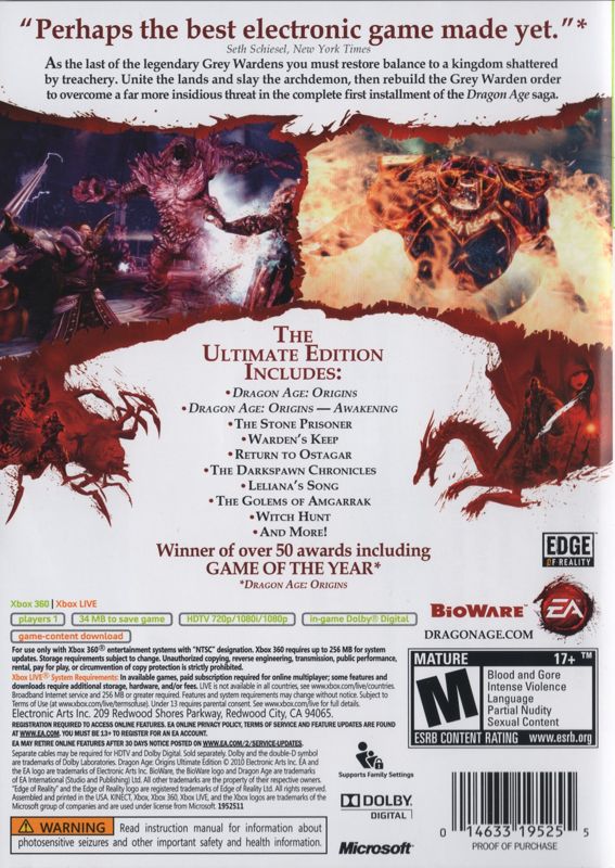 Dragon Age: Origins - Ultimate Edition - Xbox 360