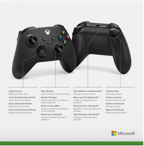 Xbox Wireless Controller for Series, One, PC, iOS, Android - Carbon Black