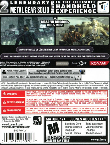 Metal Gear Solid: HD Collection - Playstation Vita