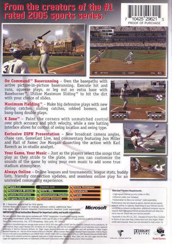 Major League Baseball 2K5 - Xbox