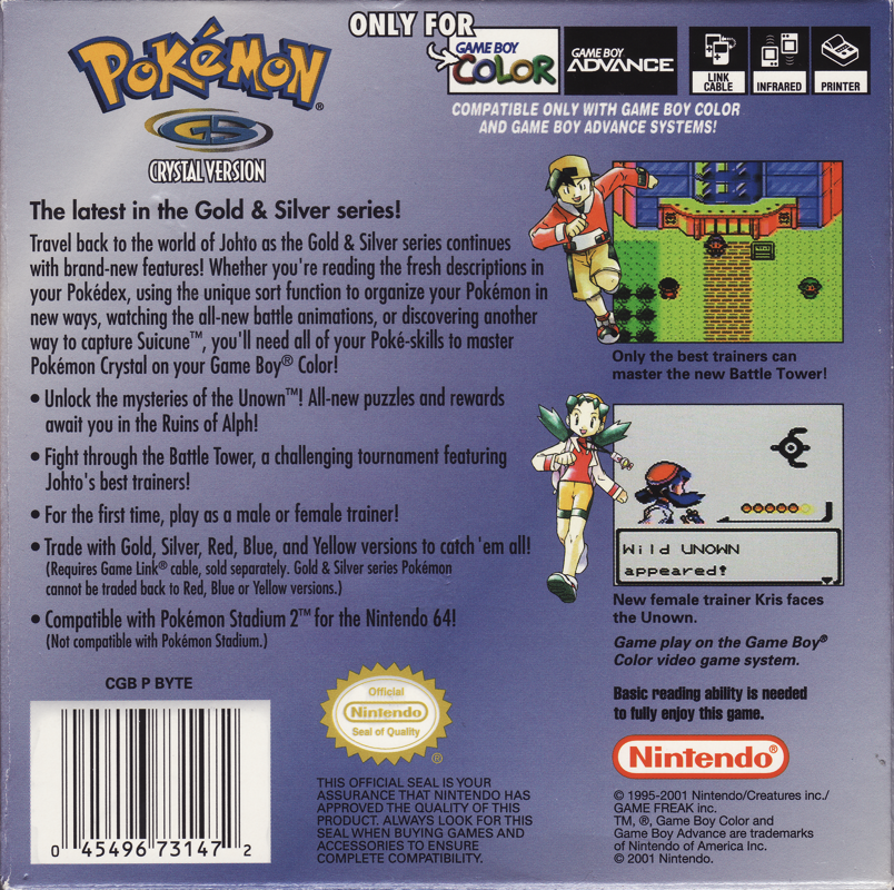 Pokemon Crystal Version - Game Boy Color