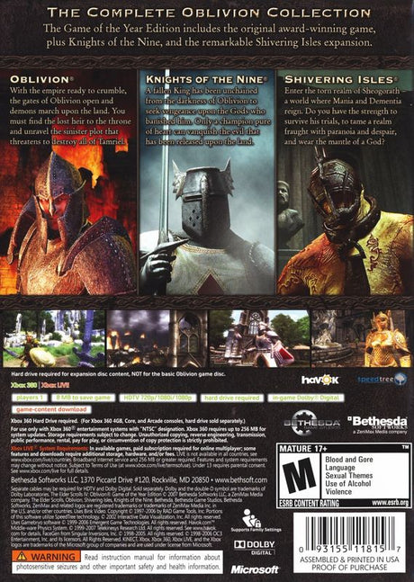 Elder Scrolls IV: Oblivion - Game of the Year Edition - Xbox 360