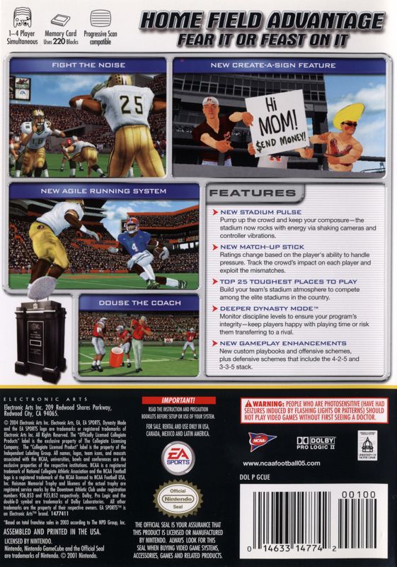 NCAA Football 2005 - GameCube