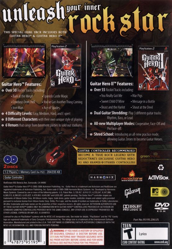 Guitar Hero & Guitar Hero 2 Dual Pack - PlayStation 2