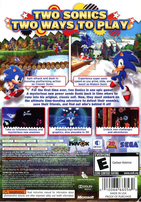 Sonic Generations - Xbox 360