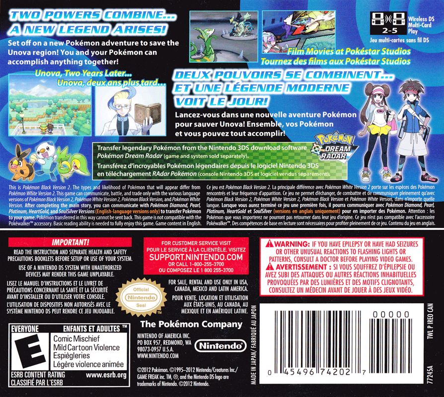 Pokemon Black Version 2 - Nintendo DS