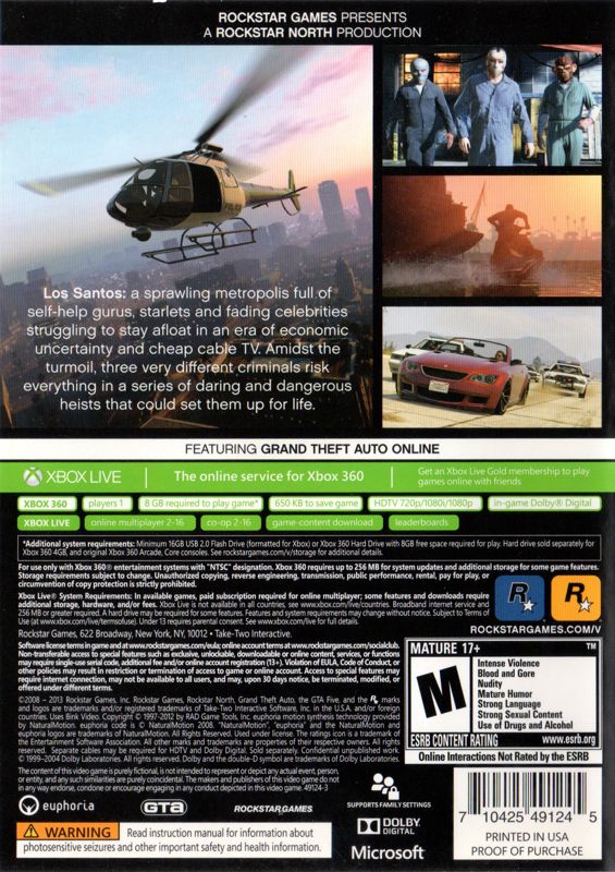Grand Theft Auto V - Xbox 360