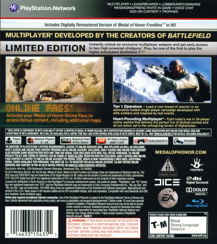 Medal of Honor - Limited Edition - PlayStation 3