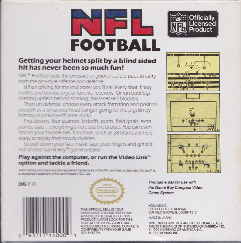 NFL Football - Game Boy