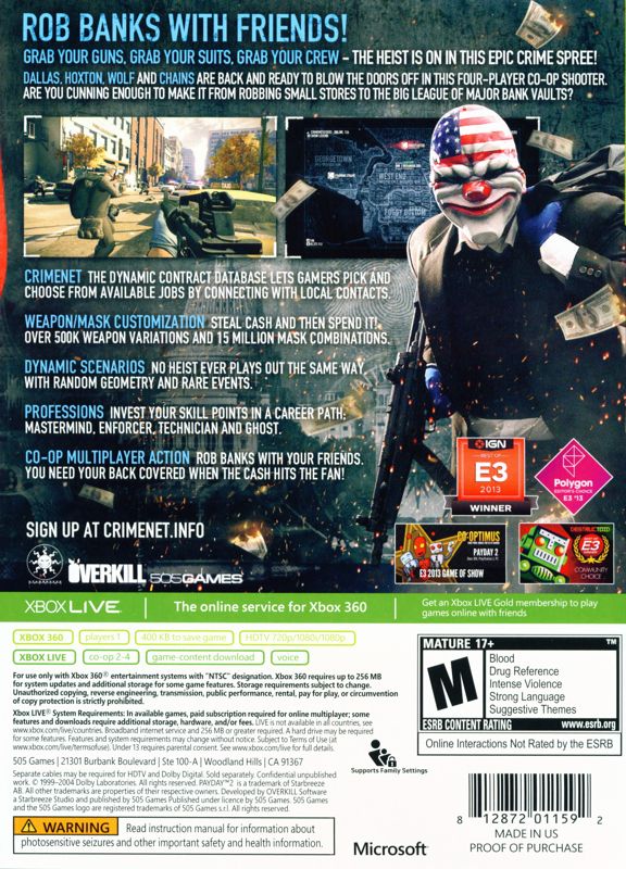 Payday 2 - Xbox 360