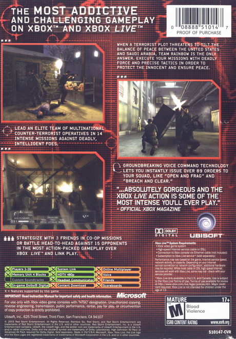 Tom Clancy's Rainbow Six 3 - Xbox