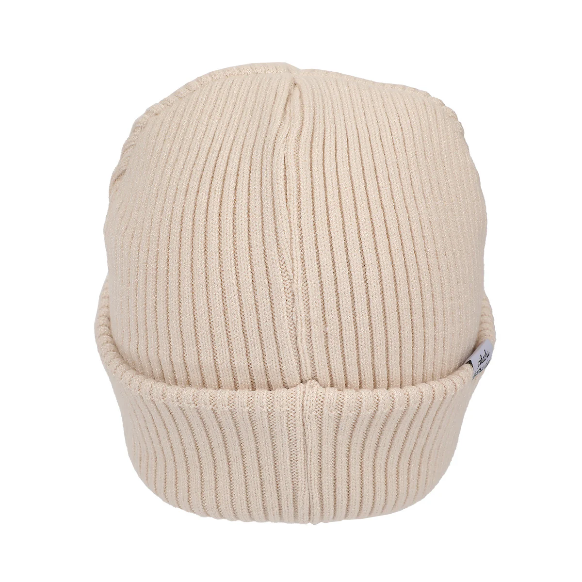 Pokemon Ribbed Knit Embroidered Pikachu On Natural Satin Lined Cuff Beanie