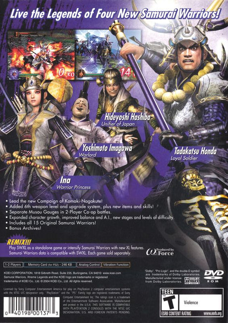 Samurai Warriors: Xtreme Legends - PlayStation 2