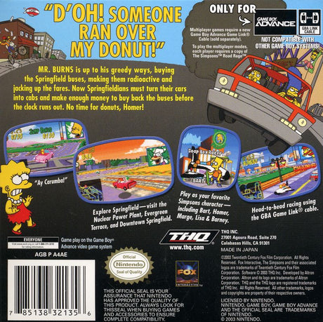 The Simpsons: Road Rage - Game Boy Advance