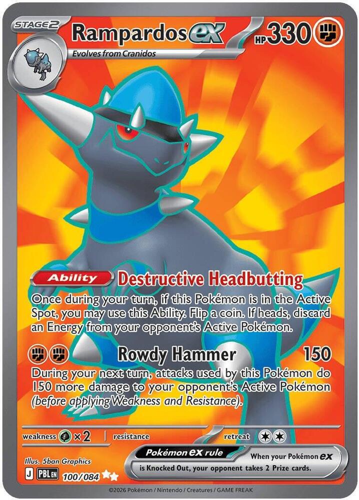 Rampardos ex - 100/084 (100/084) [ME05: Pitch Black]