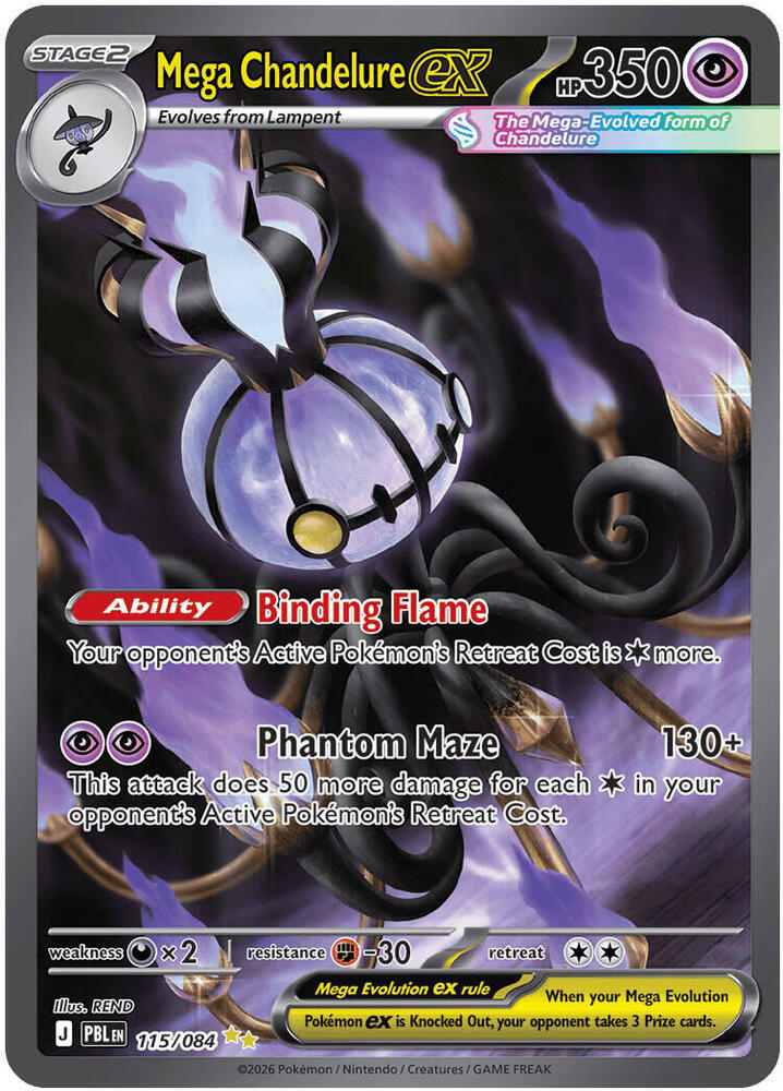 Mega Chandelure ex - 115/084 (115/084) [ME05: Pitch Black]