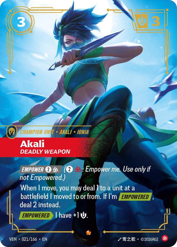 Akali - Deadly Weapon (021/166) [Vendetta]