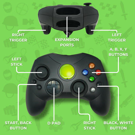 Wired S-Type Controller for Original Xbox