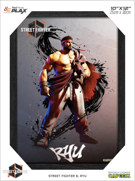 Street Fighter 6: Ryu - Pixel Frames PLAX - 10" x 12" 3D Lenticular Motion Art