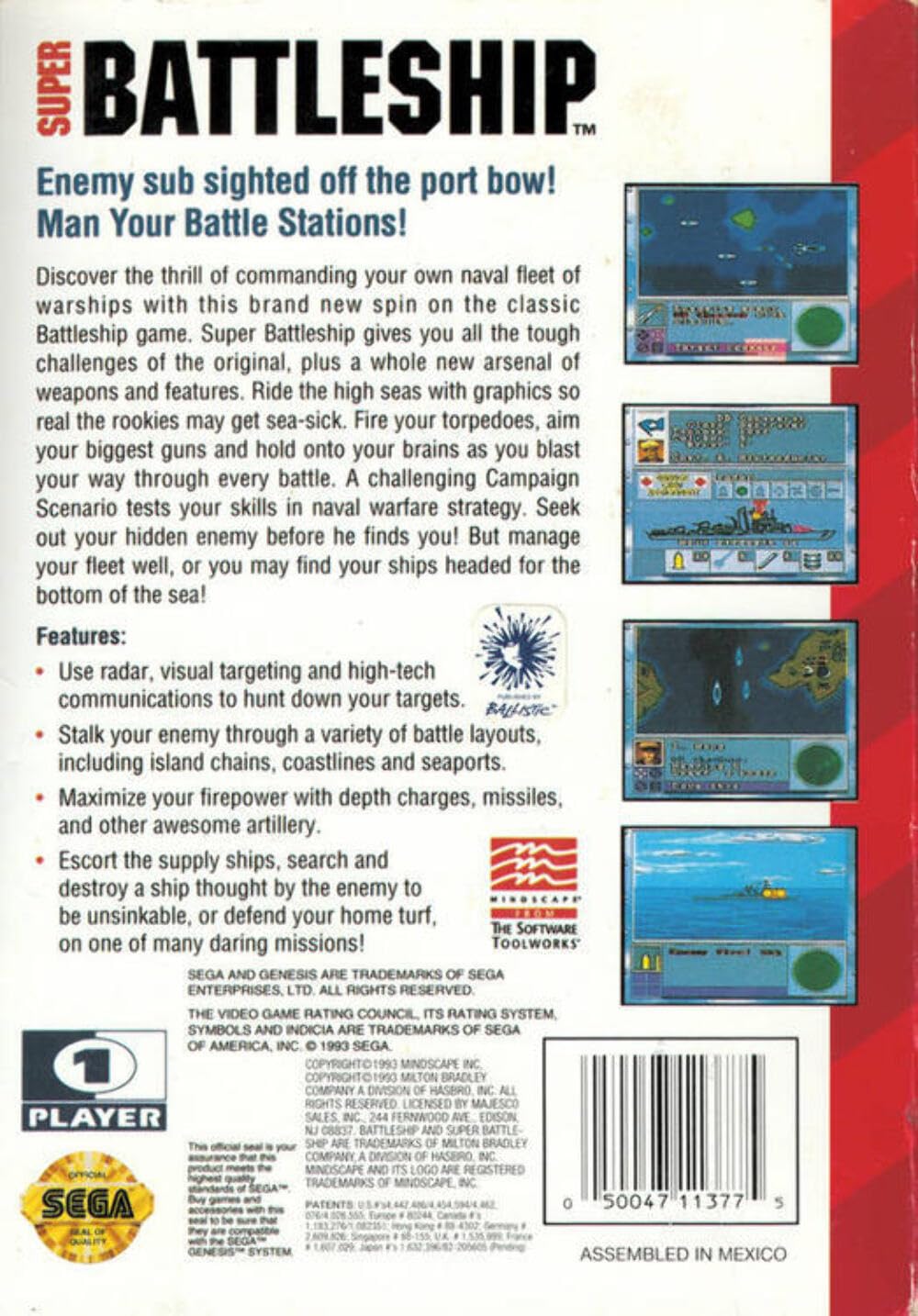 Super Battleship: The Classic Naval Combat Game - SEGA Genesis