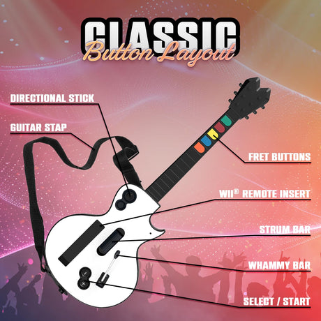 Hyper Strummer Wii Wireless Guitar Controller for Guitar Hero and Rock Band