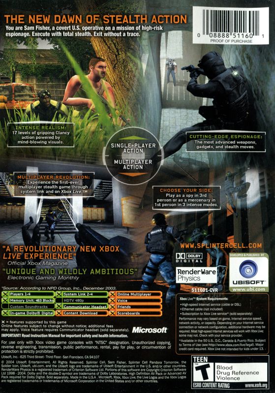 Tom Clancy's Splinter Cell: Pandora Tomorrow - Xbox