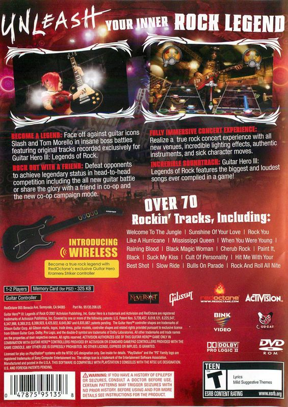 Guitar Hero III: Legends of Rock - PlayStation 2