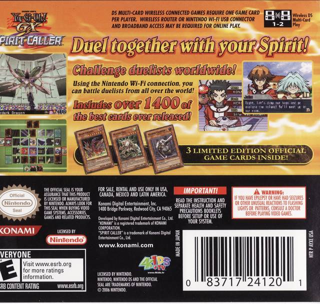 Yu-Gi-Oh GX Spirit Caller - Nintendo DS Yu-Gi-Oh GX Spirit Caller - Nintendo DS