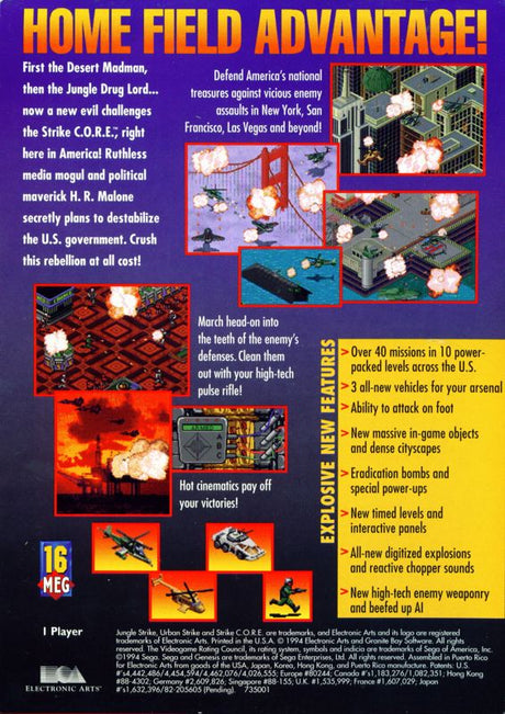 Urban Strike: The Sequel to Jungle Strike - SEGA Genesis