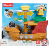 Fisher-Price Little People Toddler Toy My Mario Bowser’s Airship Playset with Bowser Figure