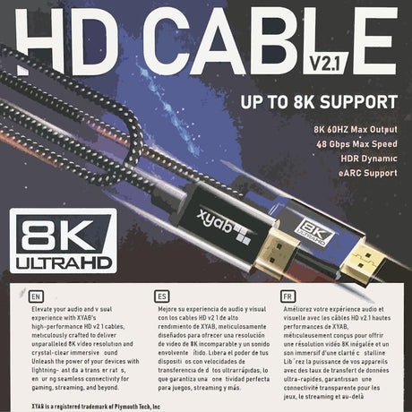 HDMI Cable, 6FT, 4K@120Hz, 8K@60Hz, Ultra High Speed HDMI 2.1 Cable (48Gbps)
