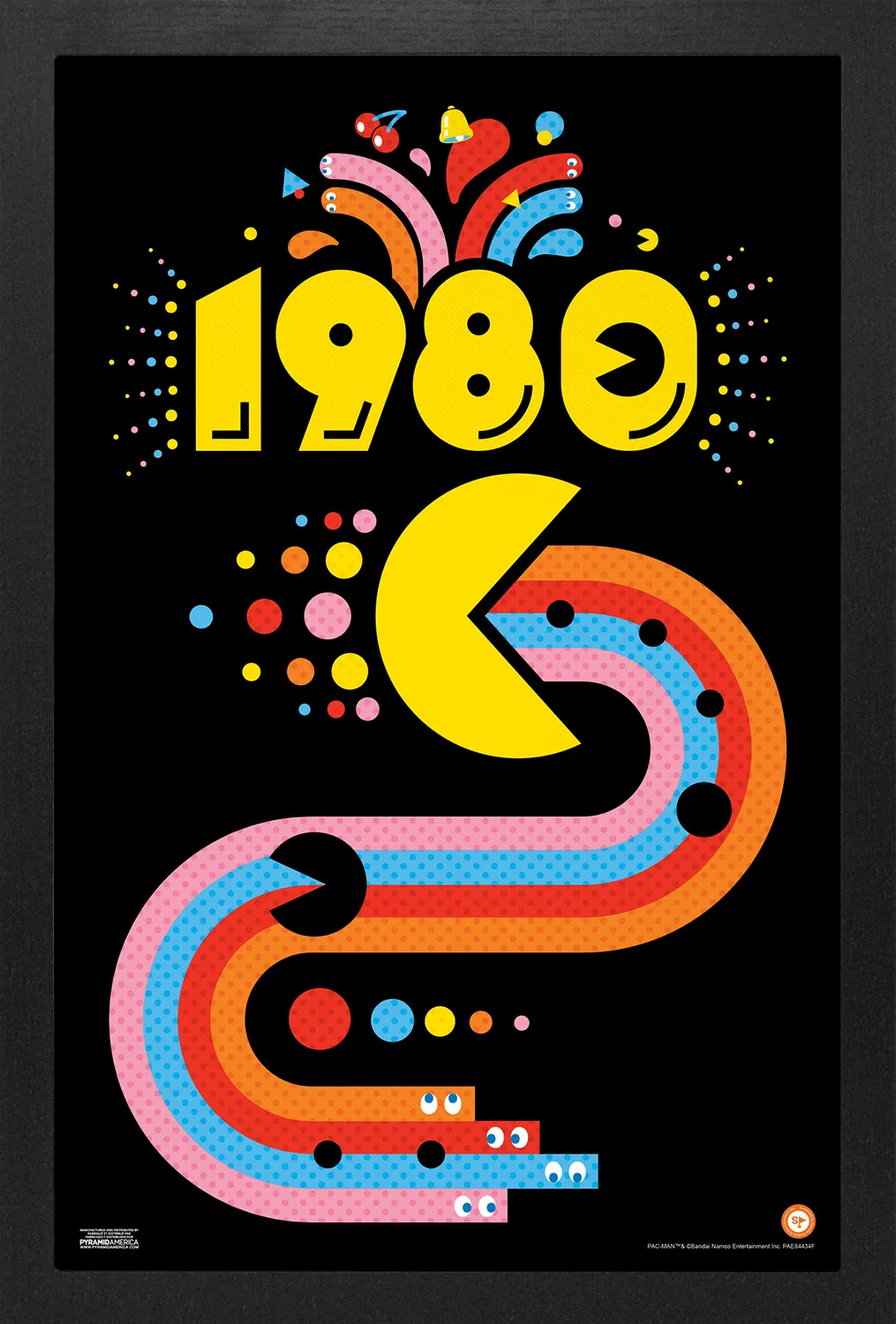 Pac-Man - 1980 Celebration- 11"x17" Gel-Coat Framed Print