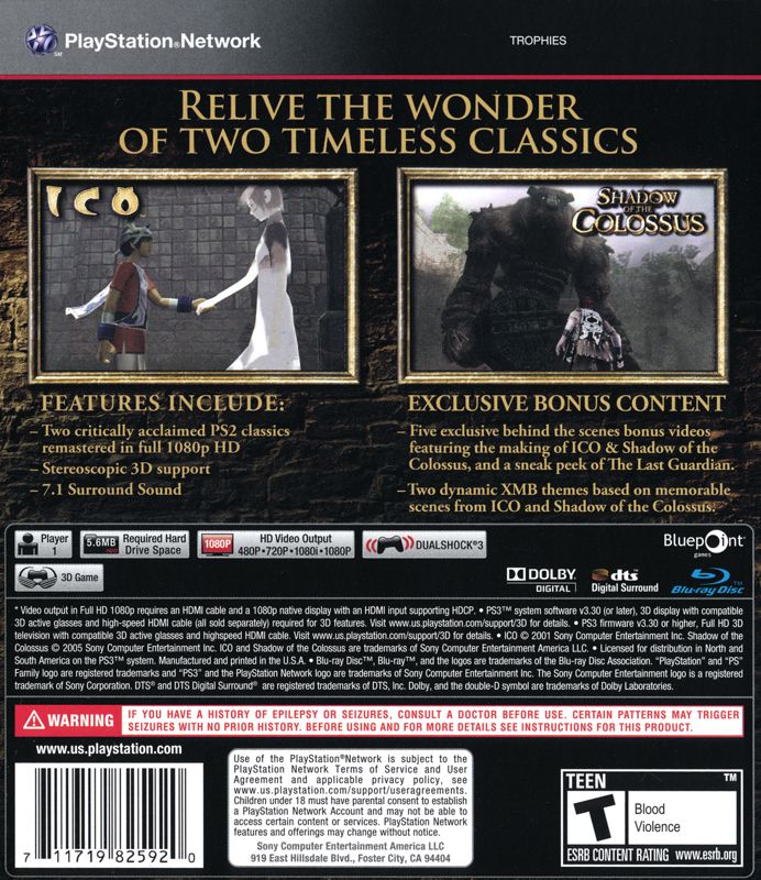 The Ico & Shadow of the Colossus Collection - PlayStation 3