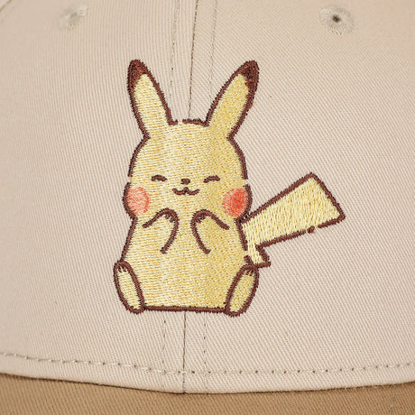 Pokemon Pikachu Electric Type White & Tan Traditional Adjustable Hat