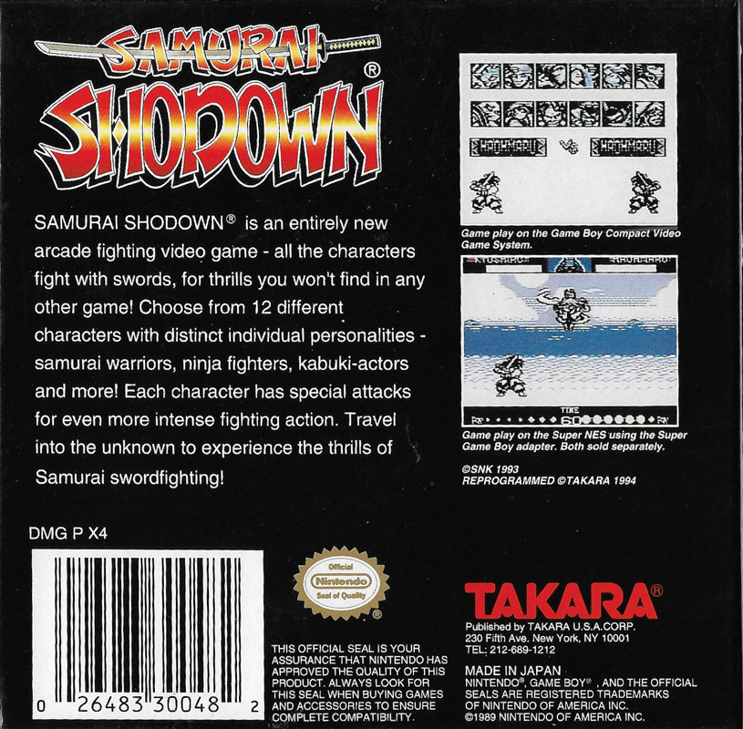 Samurai Showdown - Game Boy