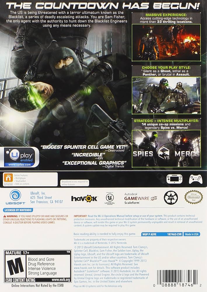 Tom Clancy's Splinter Cell: Blacklist - Wii U