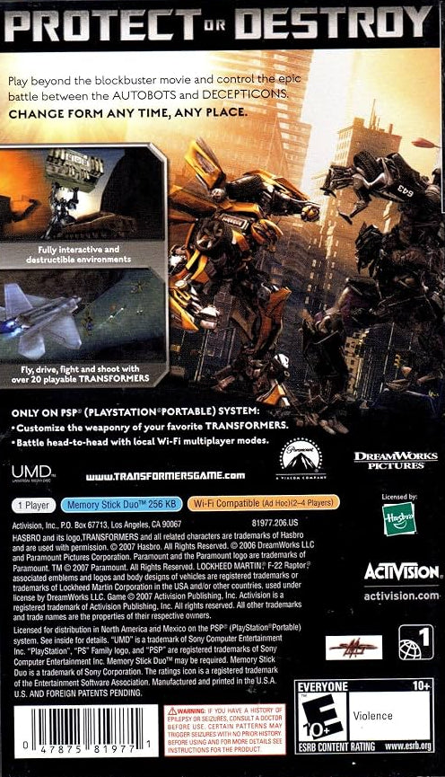 Transformers: The Game - PSP