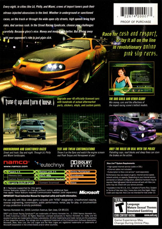 SRS: Street Racing Syndicate - Xbox