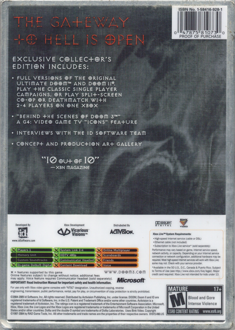 Doom 3 Limited Collector's Edition - Xbox