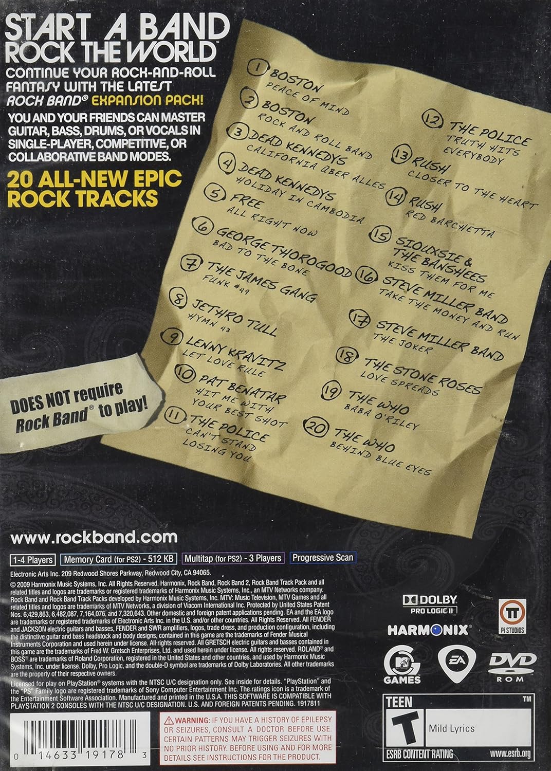 Rock Band: Classic Rock Track Pack - PlayStation 2