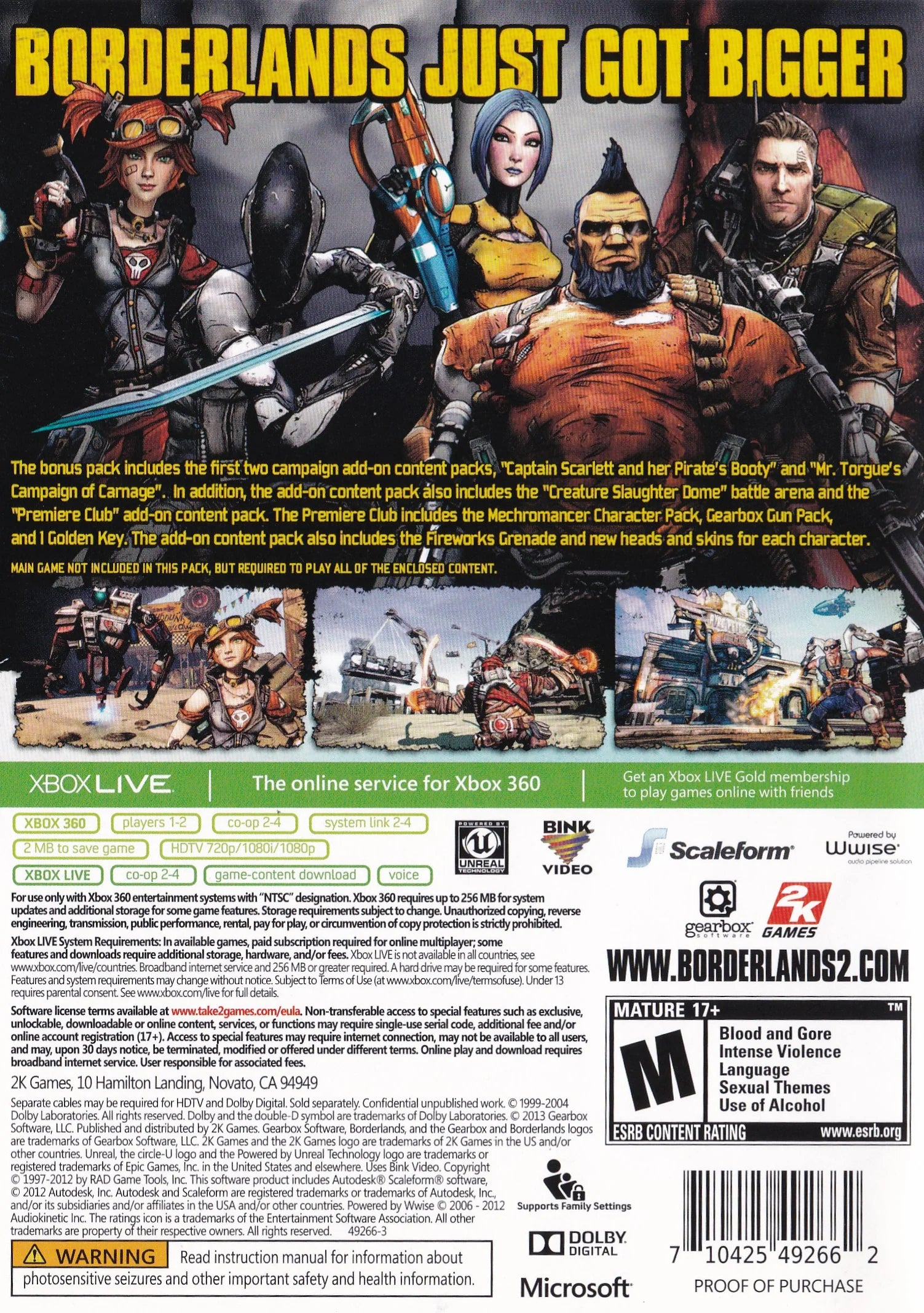 Borderlands 2: Add-on Content Pack - Xbox 360
